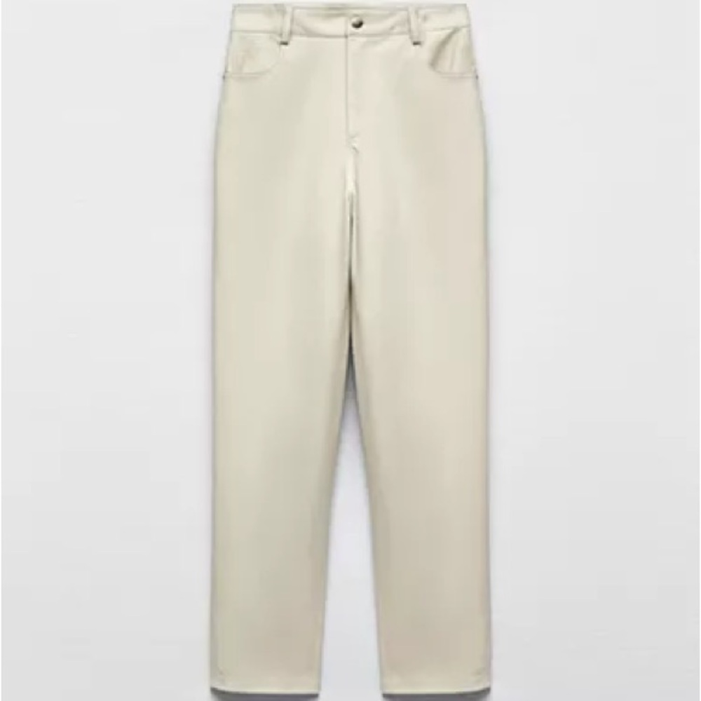Zara Cream Leather Pants